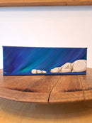 Painting of a mother and cub polar bear on a miniature canvas
